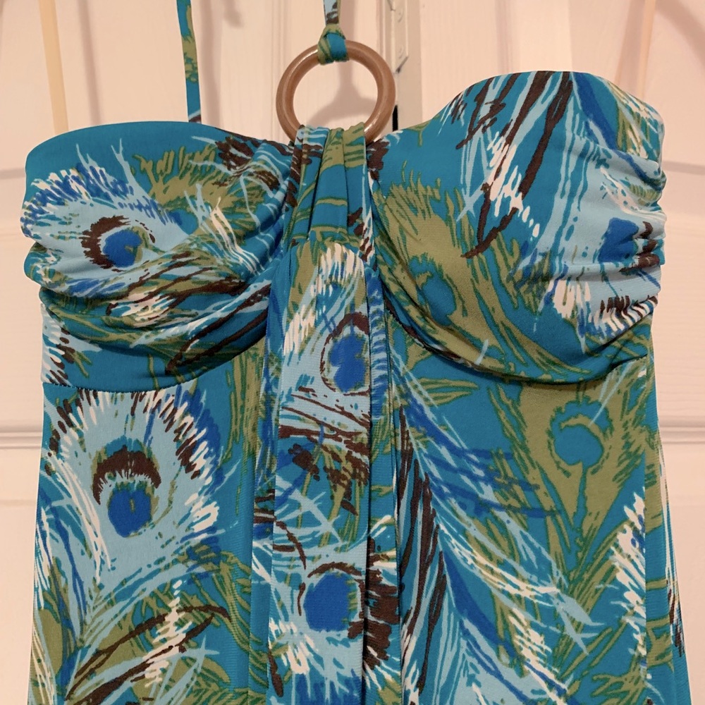 Peacock pattern Maxi Dress, size Small